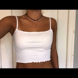 White cropped tank